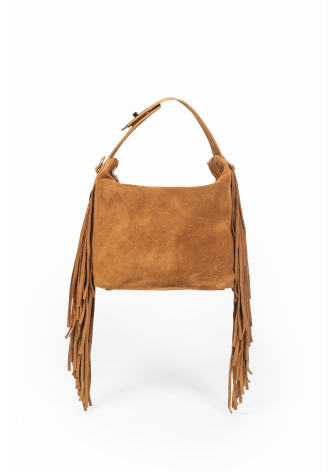 Zamszowa torebka z frędzlami