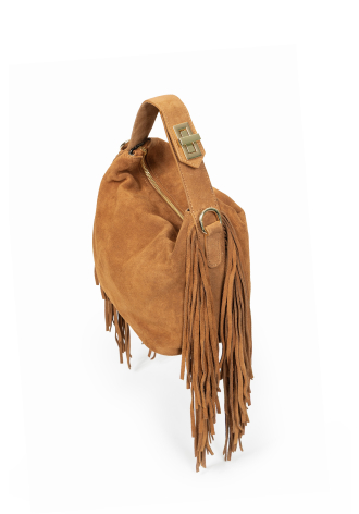 Zamszowa torebka z frędzlami