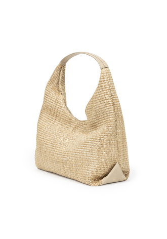 Torba z rafii w kolorze beżowym