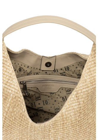 Torba z rafii w kolorze beżowym