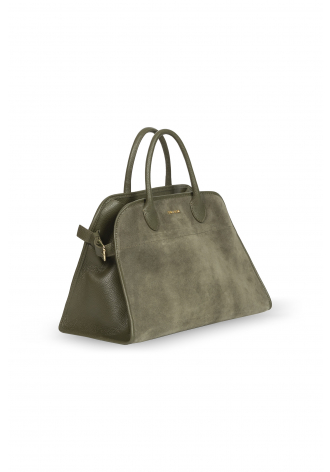 Grüne Wildledertasche