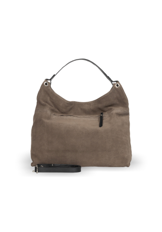 Duża brązowa torebka z zamszu