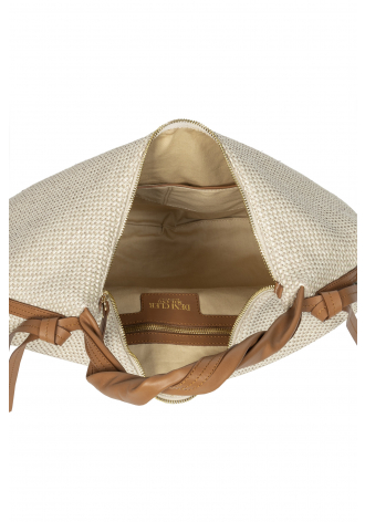 Beige large cloth bag