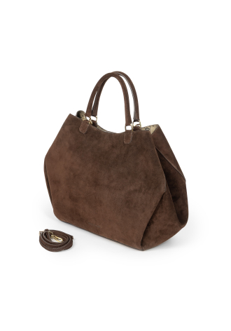 Duża brązowa torba z zamszu