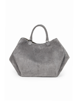 Szara duża zamszowa torba 