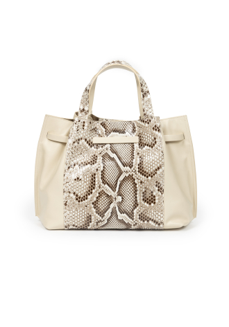 Elegancka torba z dwóch gatunków skór