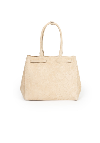 Duża zamszowa torba w kolorze beżowym