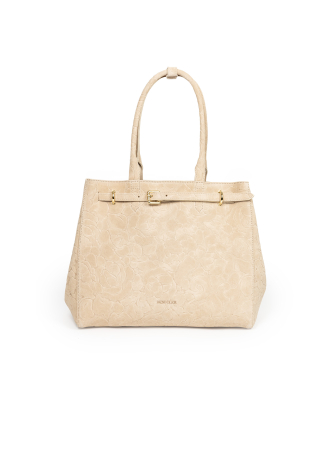 Duża zamszowa torba w kolorze beżowym