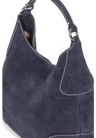 Granatowa zamszowa torebka