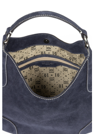 Granatowa zamszowa torebka