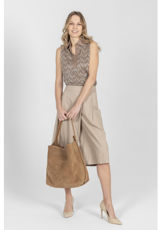 Duża miękka torba z zamszu