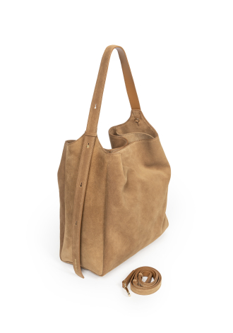 Duża miękka torba z zamszu