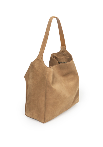 Duża miękka torba z zamszu