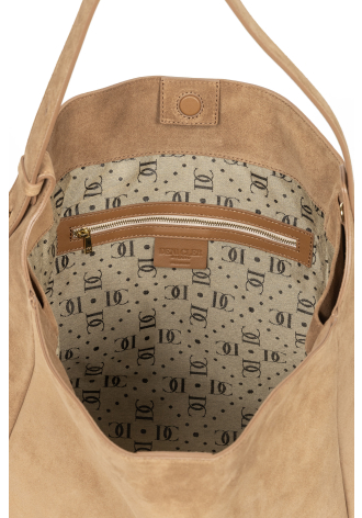 Duża miękka torba z zamszu