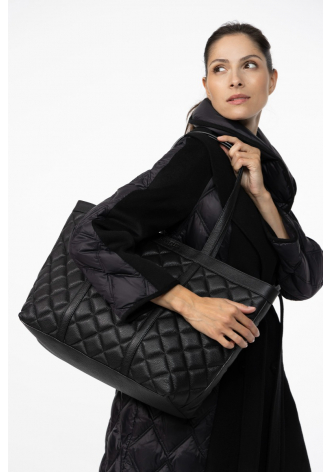 Black large quilted bag 