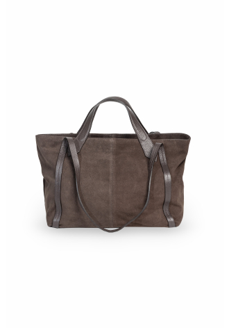 Large brown suede handbag