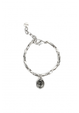 Silberfarbenes Armband mit Swarovski-Kristall