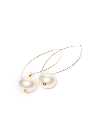 Długie kolczyki z dużą perłą