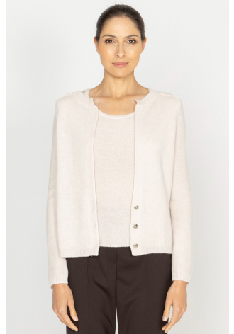  Beige set of cardigan and top