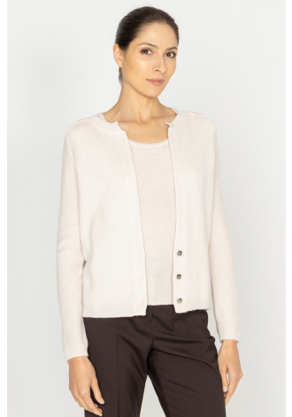  Beige set of cardigan and top