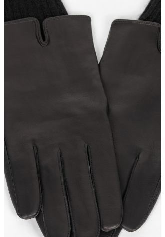 Skórzane rękawiczki w kolorze czarnym