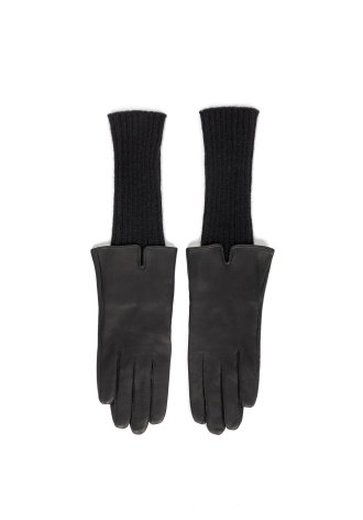 Skórzane rękawiczki w kolorze czarnym