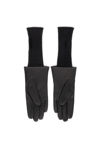 Skórzane rękawiczki w kolorze czarnym