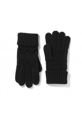 Czarne rękawiczki z wełny i kaszmiru