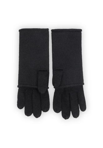 Czarne długie kaszmirowe rękawiczki