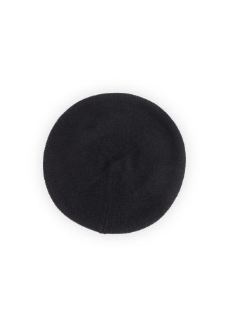 Czarny beret z kaszmiru