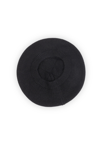 Czarny beret z kaszmiru