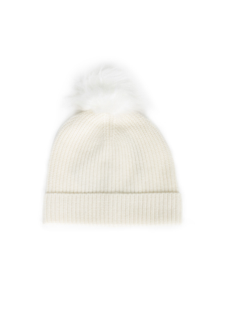 Kaszmirowa czapka z pomponem