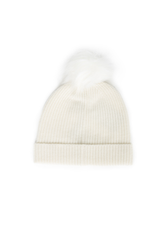 Kaszmirowa czapka z pomponem