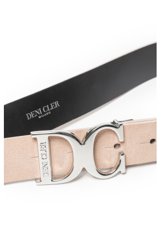 Zamszowy pasek w kolorze różowym