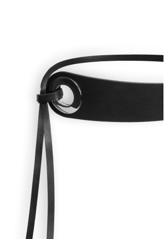 Czarny regulowany pasek ze skóry