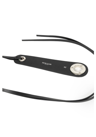 Czarny regulowany pasek ze skóry