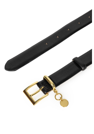 Czarny pasek ze złotą ozdobą