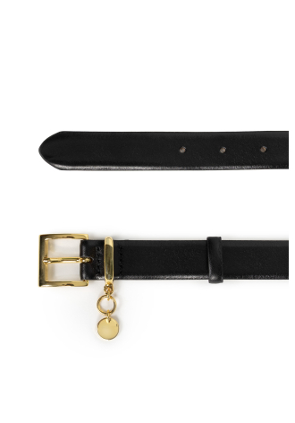 Czarny pasek ze złotą ozdobą