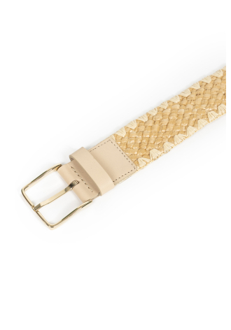 Beżowy pasek z plecionki