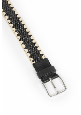 Czarny pasek z plecionki