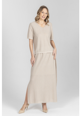 Lekka spódnica maxi z rozcięciem po boku