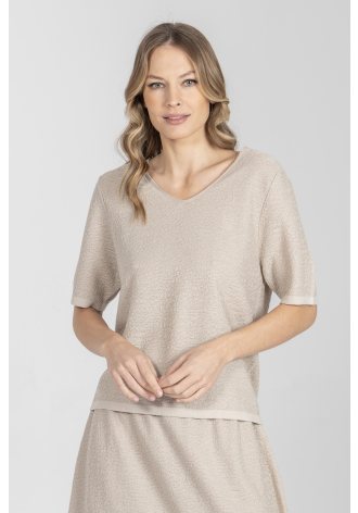 Luźny sweter z krótkim rękawem