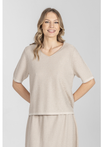 Luźny sweter z krótkim rękawem