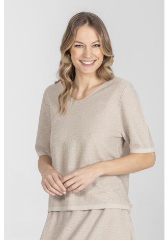 Luźny sweter z krótkim rękawem