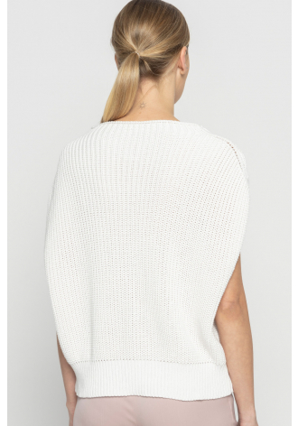 Sweter typu oversize z krótkim rękawem