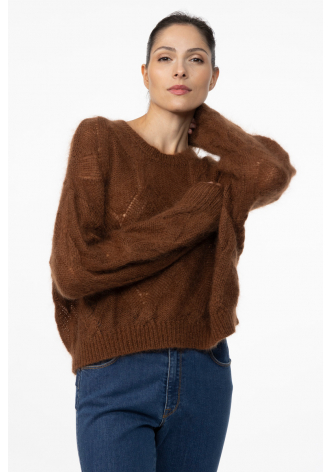 Krótki brązowy sweter
