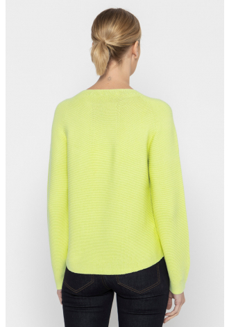 Limonkowy sweter z długim rękawem
