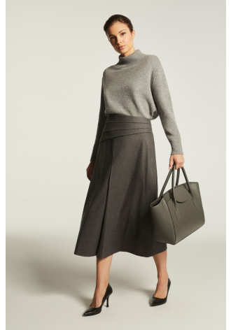 Grey skirt with decorative yoke