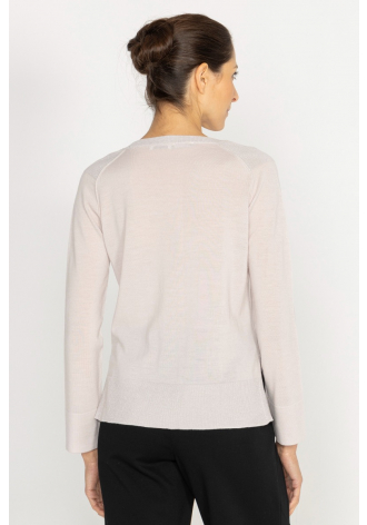  V-neck jumper with shiny thread