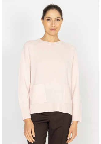 Pastel pink jumper with patch pockets